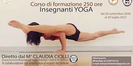 Immagine principale di Formazione insegnanti yoga 250 ore - docente: M° Claudia Ciolli 