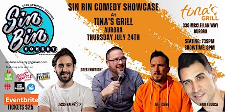 Image principale de Sin Bin Comedy Showcase at Tina's Grill Aurora