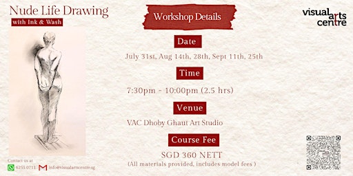 Image principale de Nude Life Drawing with Ink & Wash | 5 Sessions