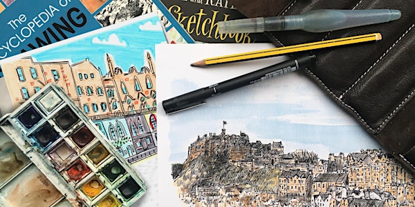 Urban sketching with Cassandra and Mark - Layering watercolours on Leith
