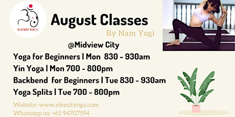 August Classes primary image