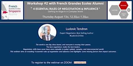 Webinar #1 on Negotiation and Influence  with Ludovic Tendron primary image