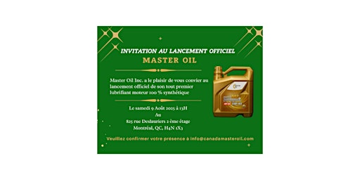 Lancement ofiiciel de Master Oil Inc. primary image