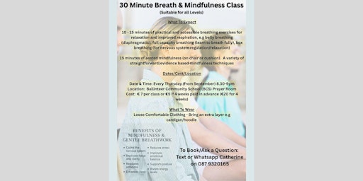 Imagen principal de Weekly 30-Minute Breath & Mindfulness Class (All Levels)
