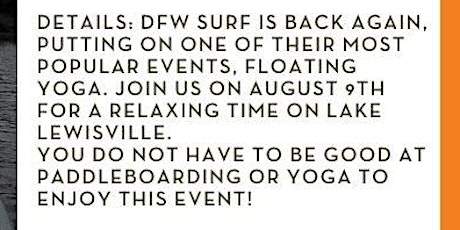 DFW Surf- Floating Yoga Session #2 (7:50-8:35pm) primary image