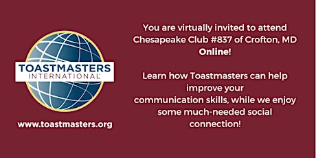 Chesapeake Club Toastmasters primary image