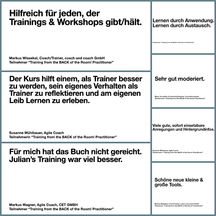 
		Training from the BACK of the Room Practitioner - Virtual Edition, Deutsch: Bild 

