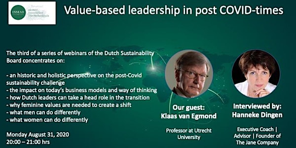Klaas van Egmond in online INSEAD Sustainability Club event, August 31 2020