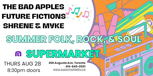 Image principale de SUMMER FOLK ROCK & SOUL! The Bad Apples, Future Fictions, and Shrene & Myke