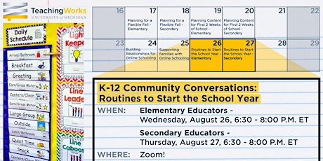 Image principale de K-12 Community Conversations: Routines to Start the School Year