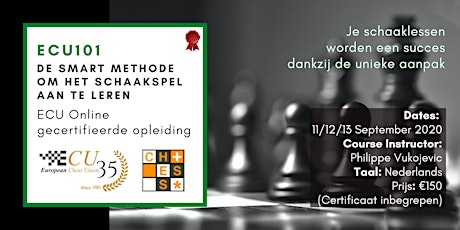 ECU101 in Dutch - The SMART Method to Teach Chess - Basic Didactics Crse147 primary image
