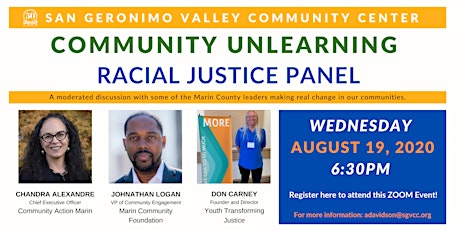 Community Unlearning: Racial Justice Panel with Marin County Leaders primary image