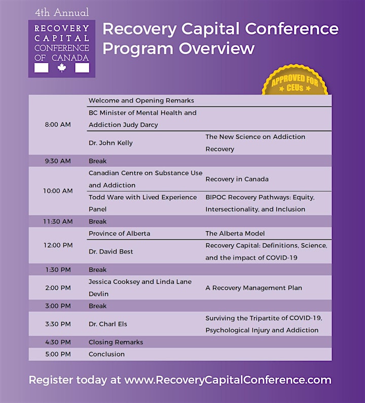 Recovery Capital Conference of Canada 2020 - Virtual Conference image