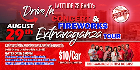 Latitude28's Drive-In Concert & Fireworks Extravaganza! (Robertsdale, AL) primary image