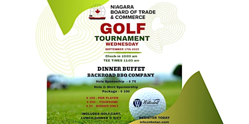 Image principale de Niagara Board of Trade & Commerce Annual Golf Tournament