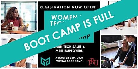 Women in Tech Sales Boot Camp (Virtual) - August 2020 primary image