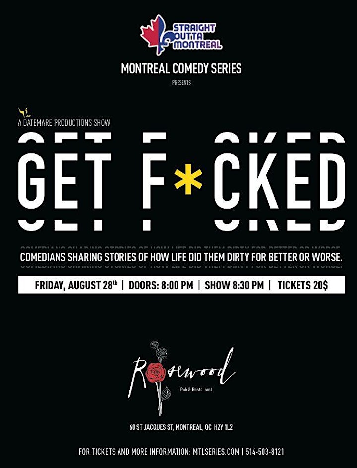 GET F*CKED ( Stand-Up Comedy ) Montreal Comedy Series image