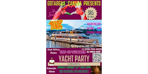 Image principale de GotabGaa Canada Presents end of summer yacht party event