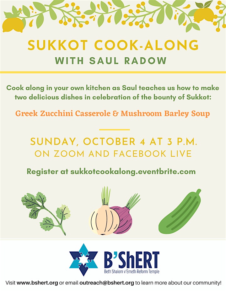 Sukkot Cook-Along with Saul Radow image