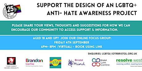 Focus group - LGBTQ+ Anti-hate awareness project discussion primary image