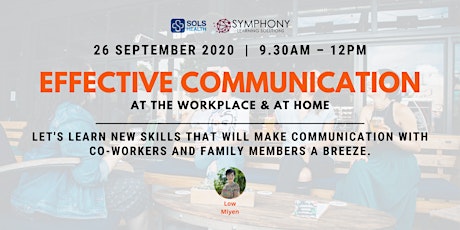 [FREE] Effective Communication at the Workplace & at Home - ZOOM + FB LIVE primary image