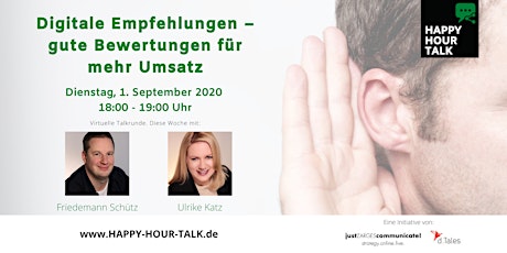 Hauptbild für HAPPY HOUR TALK - Digitale Empfehlungen – gute Bewertungen für mehr Umsatz