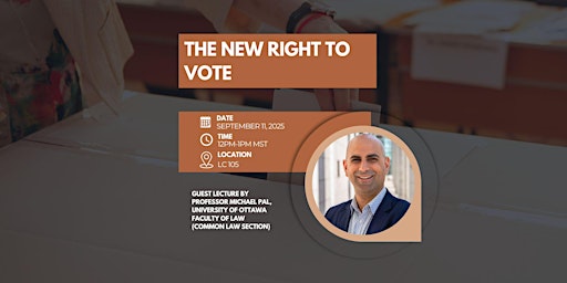 Image principale de Michael Pal Lecture: The New Right to Vote