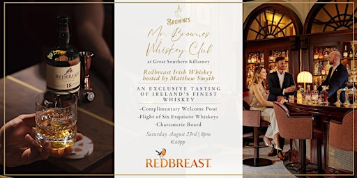 Image principale de Mr. Brownes Whiskey Club at Great Southern with Redbreast Irish Whiskey