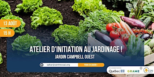 Image principale de Atelier d'initiation au jardinage !
