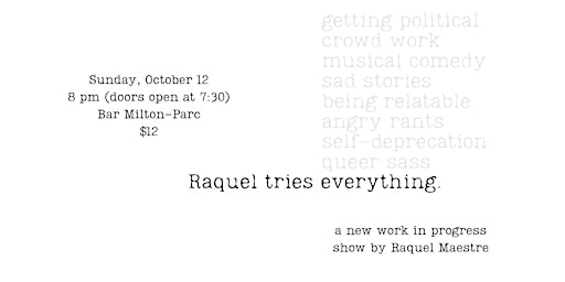 Image principale de Raquel tries everything