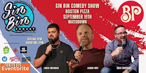 Image principale de Sin Bin Comedy Show at Boston Pizza Waterdown