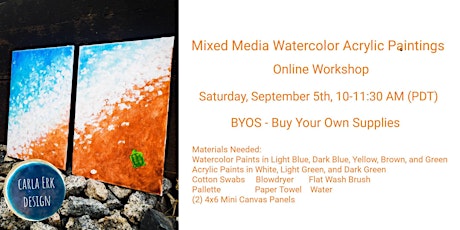 Mixed Media Watercolor Acrylic Paintings Online Workshop