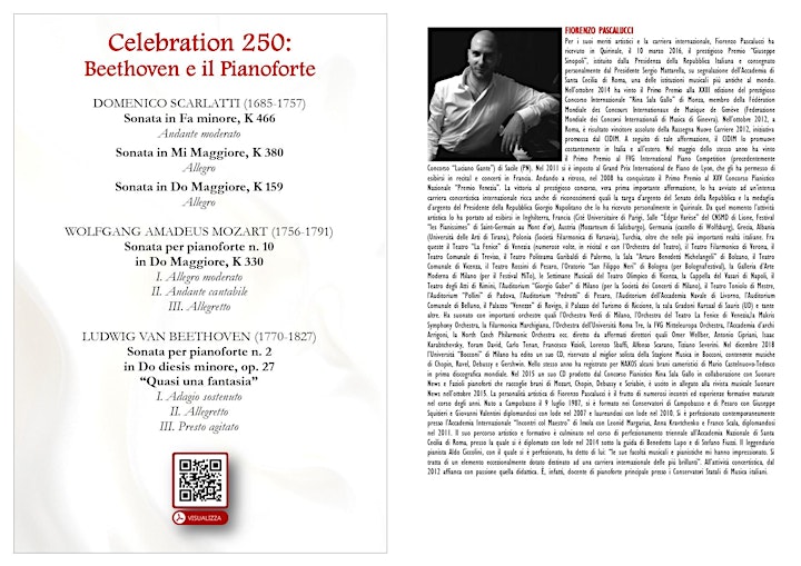 Immagine Celebration 250: Beethoven e il Pianoforte - Fiorenzo Pascalucci