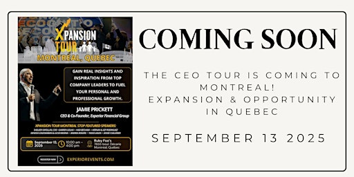 Image principale de CEO Tour Montreal – Launch Your Financial Advisor Career