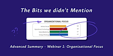 The Bits we didn't Mention - Advanced Summary 1: Organizational Focus primary image