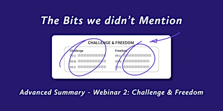 The Bits we didn't Mention - Advanced Summary 2: Challenge & Freedom primary image