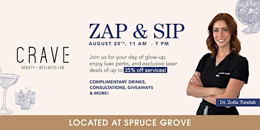 Image principale de Zap & Sip: Crave's Laser Launch Event