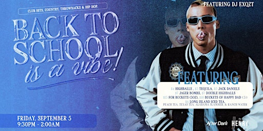 Image principale de BACK TO SCHOOL IS A VIBE PARTY AT THE HENRY