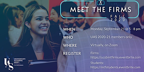UCSB UAS Fall Meet the Firms 2020— Student Registration