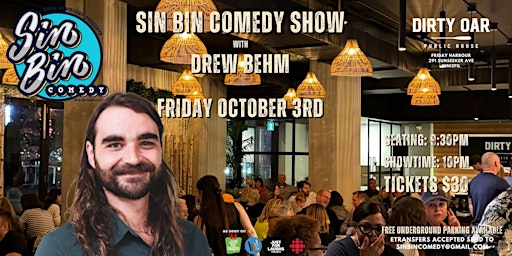 Sin Bin Comedy Show at Dirty Oar Public House with Drew Behm primary image