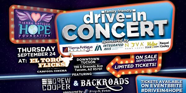 Benefit Concert for Hope : VIP $300 per car/ General Admission $125 per car