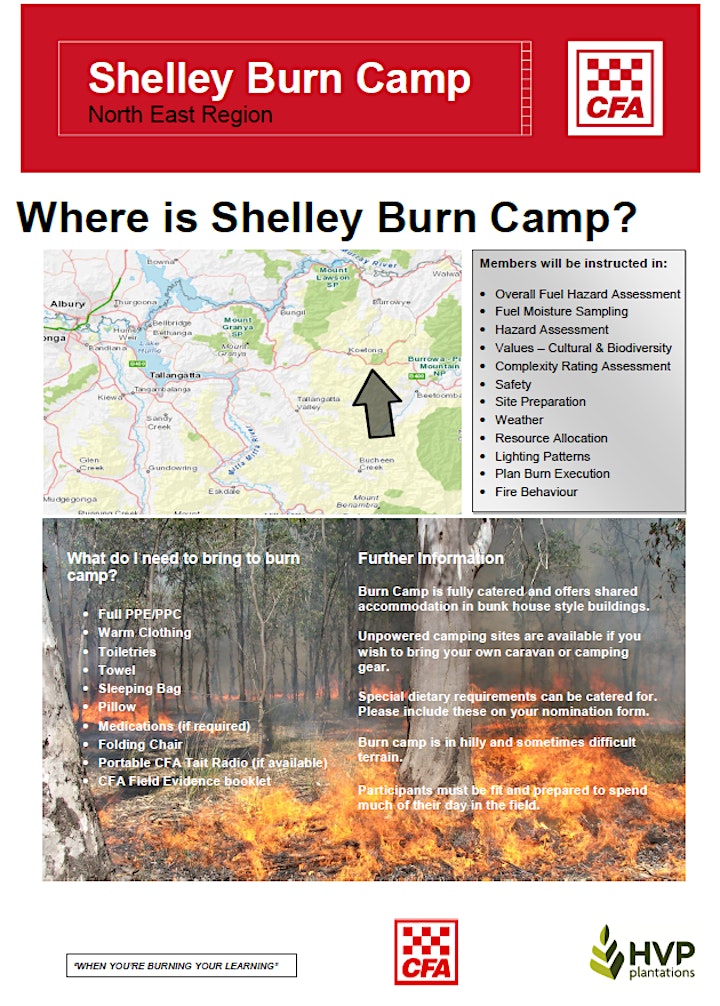 
		Shelley Burn Camp 2022 ****For CFA Members Only**** image
