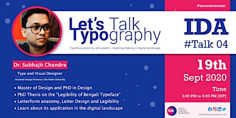 IDA #Talk 04 |  Let's Talk Typography by Dr. Subhajit Chandra primary image