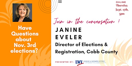 Conversation with Cobb County's Director of Elections and Registration primary image