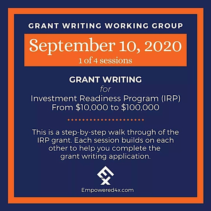 Investment Readiness Grant Writing Working Group image
