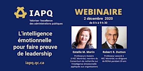 Webinaire L’INTELLIGENCE ÉMOTIONNELLE POUR FAIRE PREUVE DE LEADERSHIP primary image