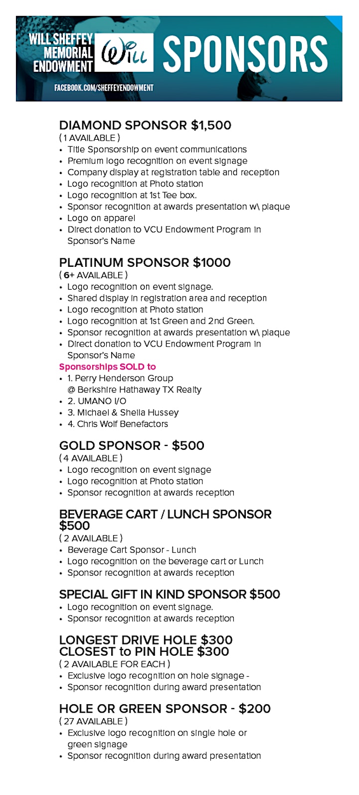 2021 - 3rd Annual Sheffey Endowment Golf Tournament image