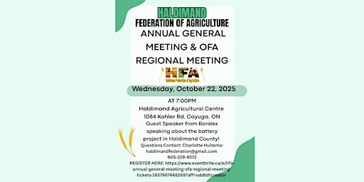 Image principale de HFA Annual General Meeting & OFA Regional Meeting