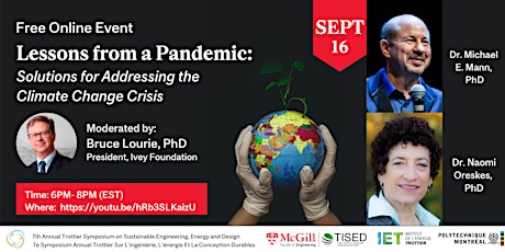 Lessons from a Pandemic: Solutions for Addressing the Climate Change Crisis primary image
