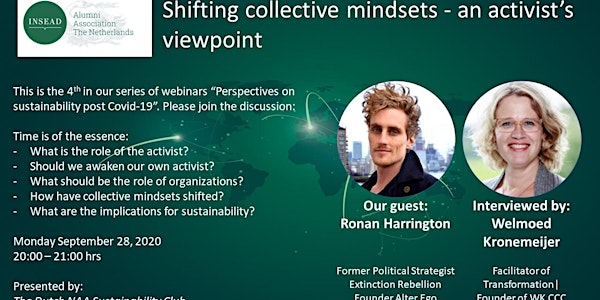 Ronan Harrington in online INSEAD Sustainability Club event, Sept. 28 2020